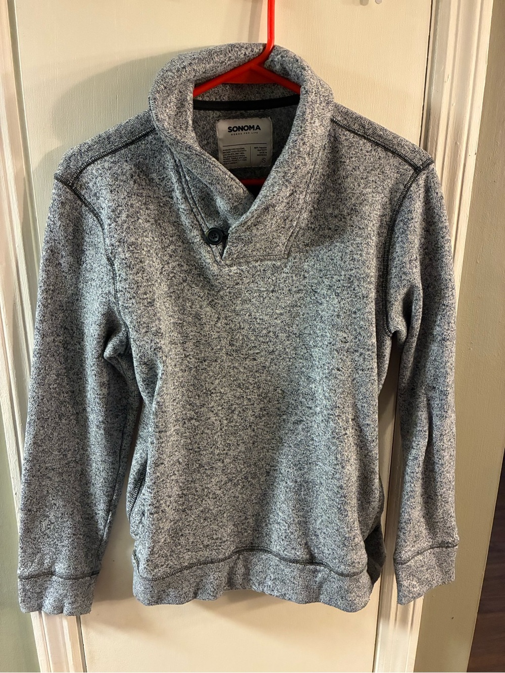 Men's Sonoma Goods for Life Sweatshirt Size Small Long Sleeve Gray With Pockets